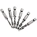 Yakamoz 6pcs SAE HSS Combination Drill Tap Bit Set Deburr Countersink Drill Bit with 1/4 Hex Shank