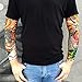 BodyJ4You 10PC Fake Tattoo Sleeve Temporary Arm Cover Design Halloween Skull Sun Rose Art Costume