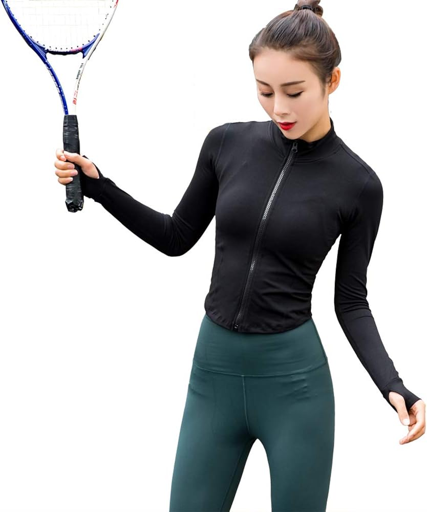 Specific Heart Women’s Stretchy Workout Lightweight, Full Zip Running Track Jacket: Clothing
