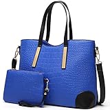 YNIQUE Women Top Handle Satchel Handbags Tote Purse Crocodile Leather Tote Bag