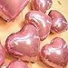 AnnoDeel 12 Pcs Pink Heart Balloons, 2pcs 18inch foil Pink Heart Balloons and 10pcs Small Balloons for Birthday Party Wedding Decorations Romantic Party