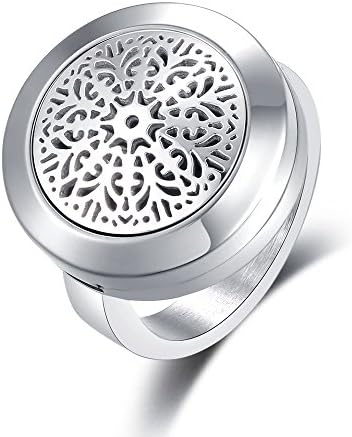 Mesinya Abstract Design aromatherapy Ring/ 316L s.steel Essential Oils Diffuser Locket Ring