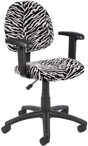 New! Zebra Print Soft Microfiber Office Task Desk Chairs With Adjustable Height Arms