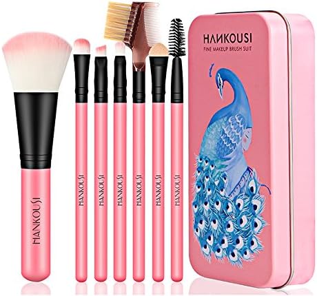 Make up Brushes, 7pcs/Set Soft Full set of makeup brushes for eyes eyebrow Lip Powder Blush (Pink)