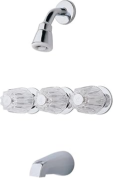 Pfister 3 Handle Tub Shower Faucet With Metal Verve Knob Handles
