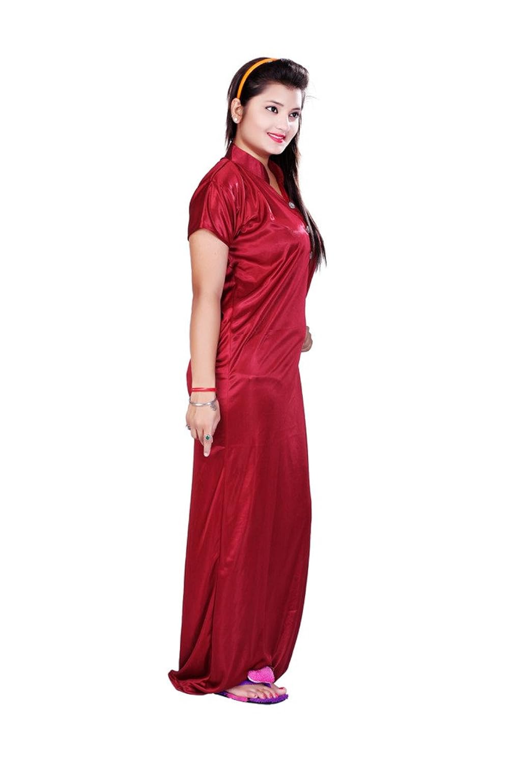 bailey women's satin night gown (red_free size)