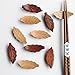 Japanese Natural Wooden Leaf Shape Chopstick Rest Spoon Fork Knife Holder,6 Pack (Q151010)
