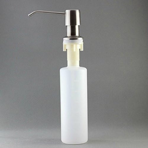 YKT 13 OZ Kitchen Sink Soap Dispenser with 304 Stainless Steel Brushed Nickel Hand Pump and PE Plastic Bottle