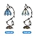 Cloud Mountain Tiffany Style Arched Table Lamp Blue Floral Leaf Lotus Shape Stained Glass Desk Lamp Home Decor Lighting with 7