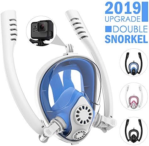 HENGBIRD Integral Full Face Anti-Fog Snorkel Mask Glasses with 180 ° Full Visible Support Sports Camera
