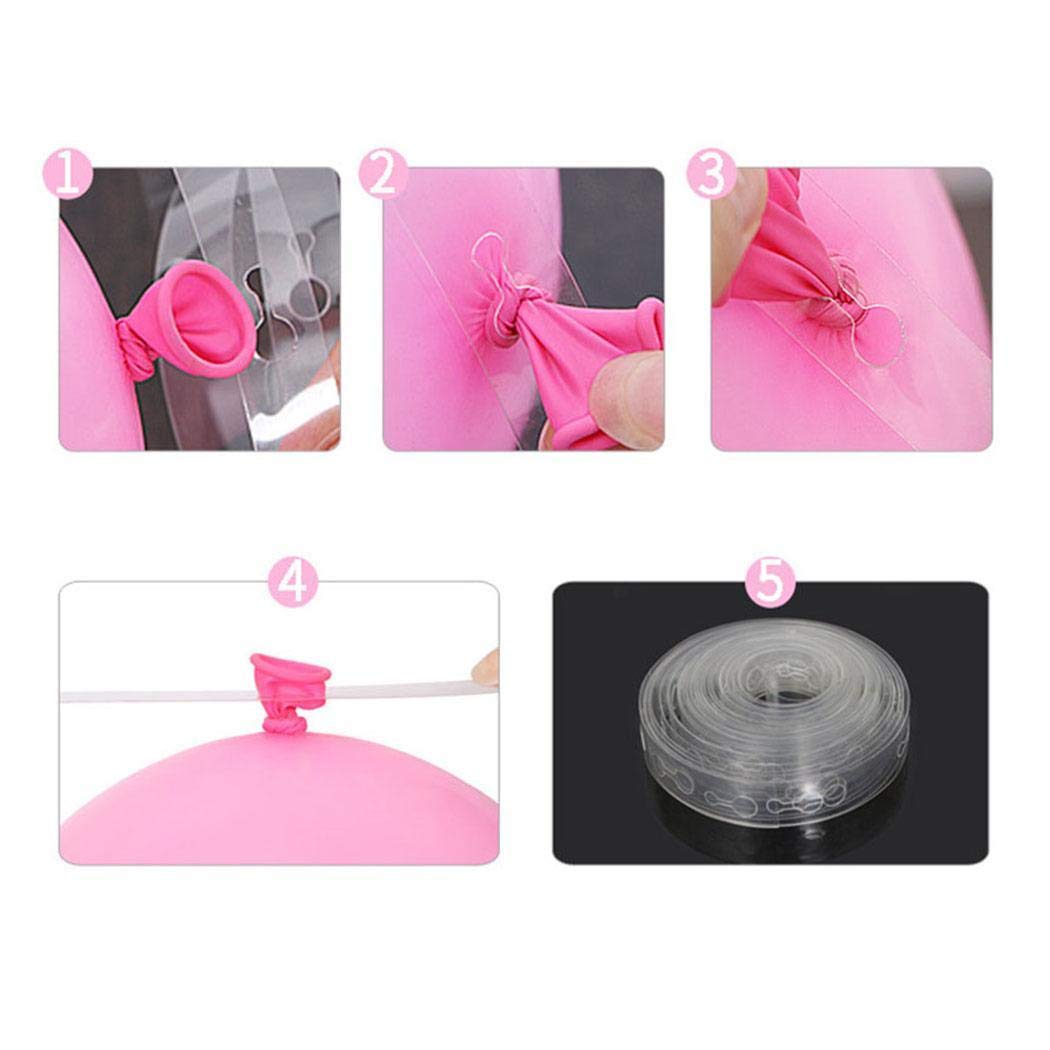 linselles 5m Catena a Palloncino, DIY Irregolare Strumento di Fissaggio del Collegamento a Palloncino Festa di Compleanno di Nozze Organizzare Accessori per Palloncini, Doppio Foro