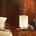 Finether Minimalist Wood Desk Lamp | Table Lamp with Fabric Shade Modern Bedside Lamp for Bedroom, Living Room, Office