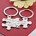 bobauna Miscarriage gift Puzzle Keychain Set Of 2 Baby Memorial Jewelry For Infant Loss (mommy/daddy angel)