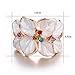 Yoursfs White Enamel Flower Ring for women 18k Rose Gold Color Wedding Jewelry Women's rings