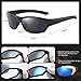 Duco Polarized Sports Mens Sunglasses for Driving Golf Running Cycling TR90 Super Light Frame with 3 Sets of Interchangeable Lenses 6216