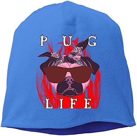 Pug Life Face Dog With Bandana Women/Men Wool Hat Soft Stretch Beanies Skull Cap Unisex