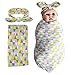 Newborn Baby Swaddle Blanket and Headband Value Set,Receiving Blankets