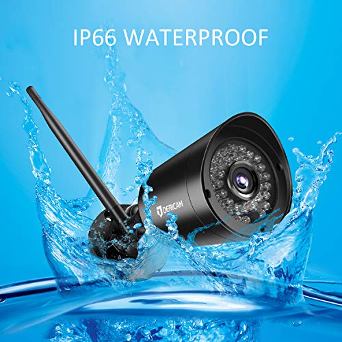 1080P Wireless Security Camera with Crystal Glass 3MP HD Lens, Full HD 1080P Night Vison up to 98ft,Support SD Card Storage, Black