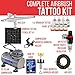 Master Airbrush Brand Deluxe Airbrush Tattoo KIT 8 Includes: Compressor, Hose, Airbrush, 8 Popular Ink Colors, and Stencils