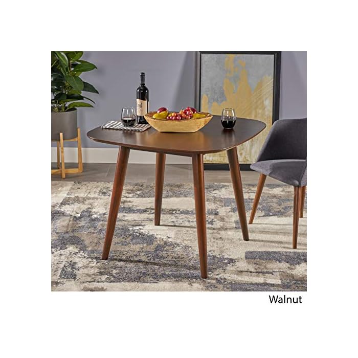 Christopher Knight Home Bass Mid Century Modern Square Faux Wood Dining