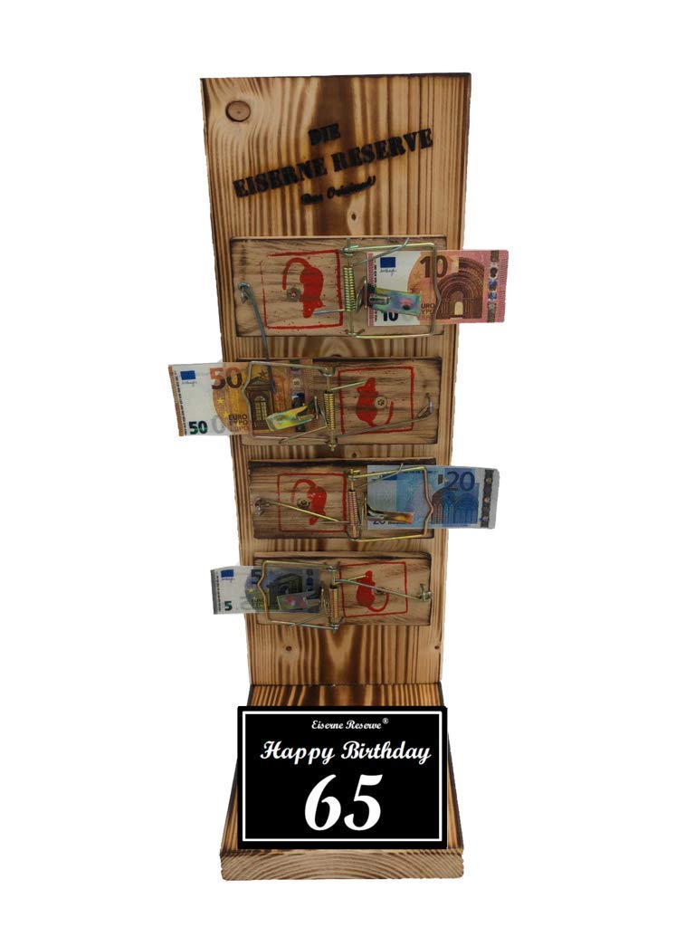 * Happy Birthday 65 Geburtstag Eiserne Reserve ® Mausefalle Geldgeschenk Die lustige * Happy Birthday 65 Geburtstag Eiserne Reserve ® Mausefalle Geldgeschenk Die lustige