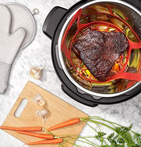 image for Lawei 2 Pack Presure Cooker Sling - Red Silicone Bakeware Sling for Po