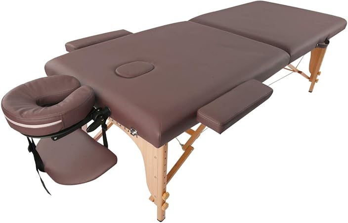 Amazon 折りたたみ木製マッサージベッド 有孔 チョコレート L185 W70 H51 cm セブンエステ 診察台