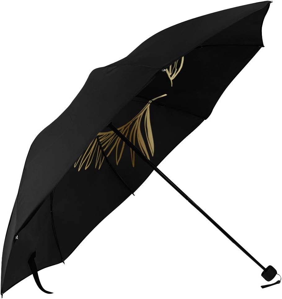 Amazon Com Sun Umbrella Kids Golden Palm Leaf Quote Tropical Jungle Underside Printing Patio Umbrella Folding Compact Umbrella Travel Umbrella Men With 95 Uv Protection For Women Men Lady Girl