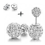 UPmall® Luxury Hot Sale Double Sided Crystal Pearl Beads Earrings Ear Studs Tribal Earrings 6-10mm