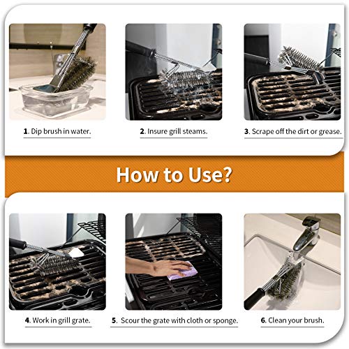 image for LuckIn 360° Clean BBQ Grill Brush Scraper, 18