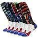 J'colour Unisex Cushioned Basketball Socks Novelty Digital Print Knee High Team Athletic Sports Socks 1,2,3,6 Pairs