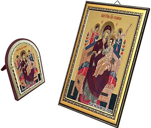 Painting Art of Greek Orthodox Church Catholic Religious Icon Picture Mother Mary Baby Christ with Frame for Home Decor Church Suppliers
