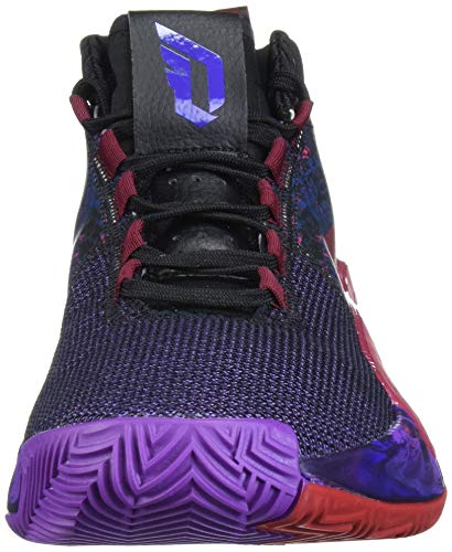 adidas Men's Dame 5 Basketball Shoe, Black/Collegiate Burgundy/Scarlet, 16 M US