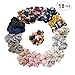 SEVEN STYLE 10 Pcs Colors Women's Chiffon Flower Hair Scrunchies Hair Bow Chiffon Ponytail Holder with Gift Bag,Great Gift for Thanksgiving day and Christmas