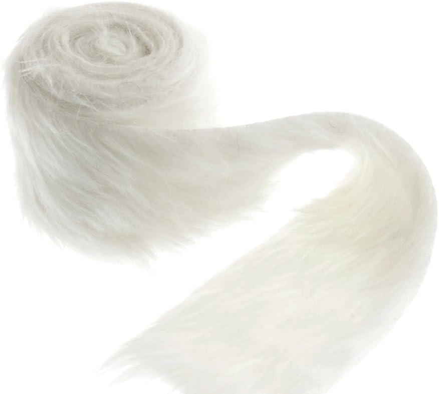 White Faux Fur Trim Roll 80mm x 2m Fabrics for Crafts Amazon.co.uk