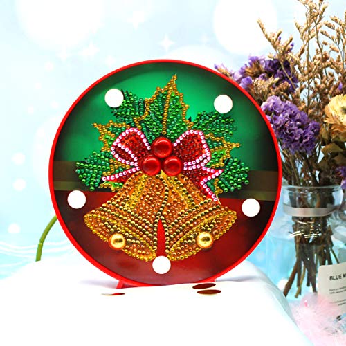 DIY Diamond Painting Lamp with LED Lights Full Drill Crystal Drawing Kit Bedside Night Light Arts Crafts for Home Decoration or Christmas Gifts 6.0x6.0inch(Bell)