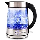 Cusimax 7-Cup Glass Electric Kettle,Auto Shut Off Illuminating Water Kettle,CMWK-150,1.7L,Sliver