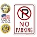 No Parking Sign with Symbol Sign, 10x7 Inches, Rust Free .040 Aluminum, Fade Resistant, Made in USA