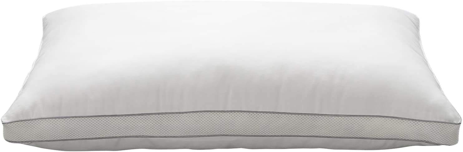 Luxury Mesh Gusset Style MEDIUM SOFT Gel Fiber Filled Bed Pillow with 100% Cotton Shell, Queen Size Pillow, Ideal for Stomach Sleepers, Single