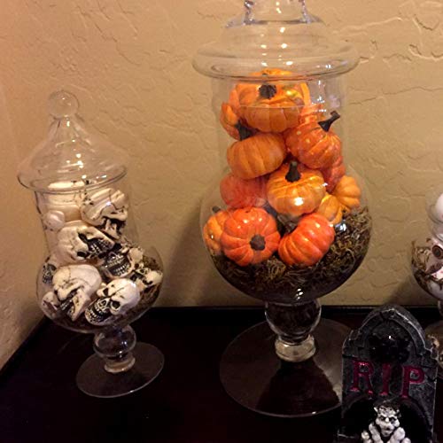 Lulonpon 16pcs Simulation Mini Fake Fruit Pumpkins Artificial Life Like Simulation Pumpkins Set,Halloween Thanksgiving Autumn Party Favors Ornaments Home House Kitchen Decoration (Orange)