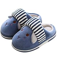 SITAILE Cute Home Shoes, Girls Boys Fur Lined Indoor House Slipper Bunny Warm Winter Home Slippers 03-Dark Blue Size 13-1 Little Kid