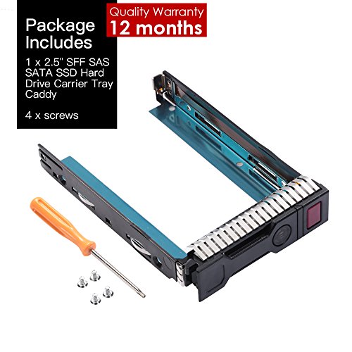 2.5" SFF SAS SATA SSD Hard Drive Carrier Tray Caddy 651687-001 651699-001 for HP Proliant ML350 DL360p DL380P DL160 Gen8 G8 Gen9 G9 Series Servers with 4 Mounting Screws and 1 Screw Driver by Mveohos