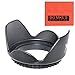 62mm Digital Tulip Flower Lens Hood for Canon, Nikon, Sony, FujiFilm, Olympus, Pentax, Sigma, Tamron Digital Cameras and Camcorders + MicroFiber Cleaning Cloth