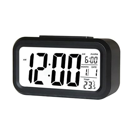 4tens LCD Screen Smart Digital Time Date Temperature Display Led Alarm Clock Multi Colour