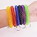 SENHAI 12 pcs Wristband Keychains & 6 pcs Key Tags, Plastic Coil Stretch Elastic Spring Spiral Bracelet Key Ring for Gym Pool ID Badge, Plastic ID Tags with Label Window for Keychain Pet Luggage Bag