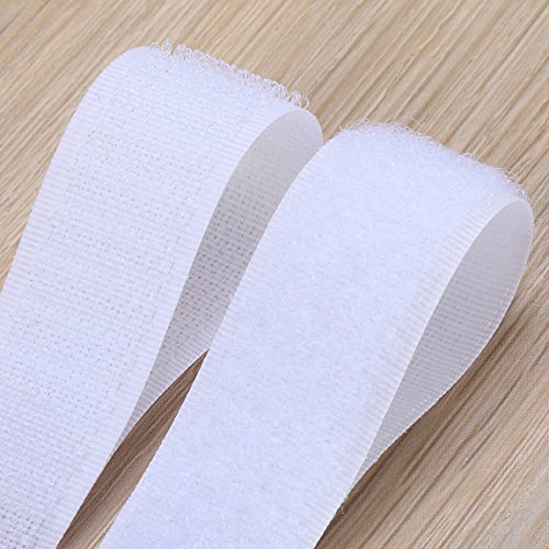 Hook & Loop, Tape Roll Self Adhesive Velcro Strips Sticky Back Fastener, 1In x 41Feet (1 in - White) - Thumbnail 2