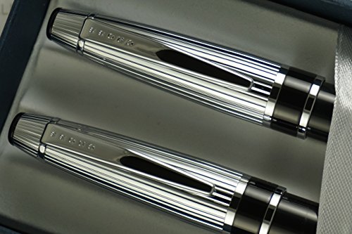 Cross Executive Companion Black with Extremely Polished and Ribbed Barrel Tuxedo Pen and 0.7mm Pencil Set .