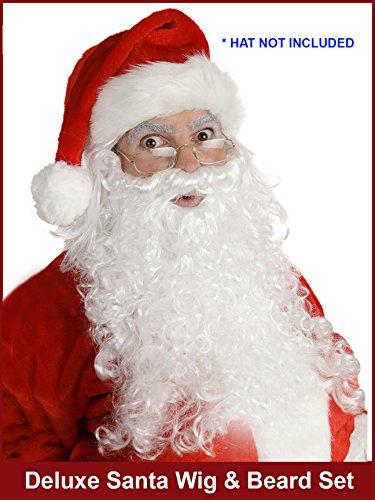 Deluxe Santa Wig and Beard Santa Beard and Wig Set Santas Beard - Image 2