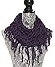 Elles Clothing Women's Infinity Scarf Winter Crochet Knit Fringe and Tassel Loop Scarves - Purple - Various Styles and Colors