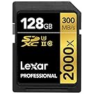 Lexar Professional 2000 x 128GB SDXC UHS-II/U3 (Up to 300MB/s Read) w/USB 3.0 Reader - LSD128CRBNA2000R